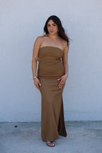 Load image into Gallery viewer, GOLDEN PALM LINEN MAXI DRESS | SEPIA
