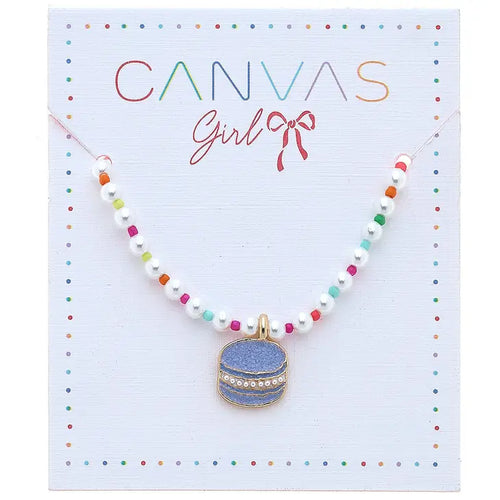 SWEET TREATS MACAROON MINI PEARL BEADED NECKLACE
