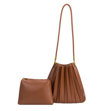 Load image into Gallery viewer, CARRIE PLEATED SHOULDER BAG | SADDLE