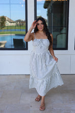 Load image into Gallery viewer, MARIS COASTAL STRIPED MAXI DRESS | CREAM &amp; GREY