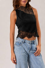 Load image into Gallery viewer, SABLE LACE SLEEVELESS TOP | BLACK