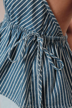 Load image into Gallery viewer, BLUEBONNET STRIPES HALTER TOP | BLUE &amp; WHITE