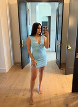 Load image into Gallery viewer, ADDIE STRIPED MINI DRESS | TURQ BLUE &amp; GREEN