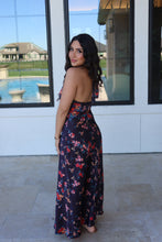 Load image into Gallery viewer, NIGHTFALL BLOOM SATIN MAXI DRESS