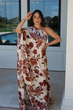Load image into Gallery viewer, AUTUMN FLORALS SATIN MAXI DRESS