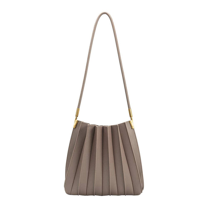 CARRIE PLEATED SHOULDER BAG | MUSHROOM