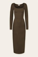 Load image into Gallery viewer, RAINE RIBBED KNIT SQUARE NECK MIDI DRESS