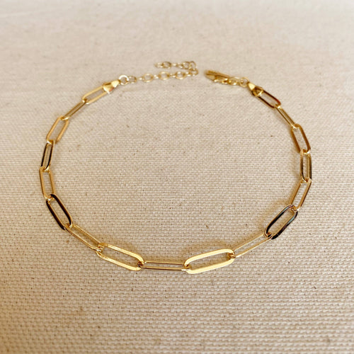 CLASSIC PAPERCLIP CHAIN ANKLET | GOLD FILLED