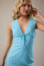 Load image into Gallery viewer, ADDIE STRIPED MINI DRESS | TURQ BLUE &amp; GREEN