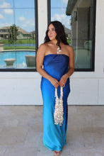Load image into Gallery viewer, OCEAN BREEZE OMBRE SATIN SLIP DRESS