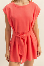 Load image into Gallery viewer, CALLIE WAFFLE KNITTED ROMPER | CORAL
