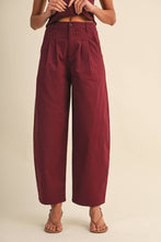 Load image into Gallery viewer, ANGELA BARREL LEG PANT | BURGUNDY