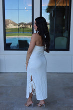 Load image into Gallery viewer, FAYE TIE DETAIL HALTER MIDI DRESS | IVORY