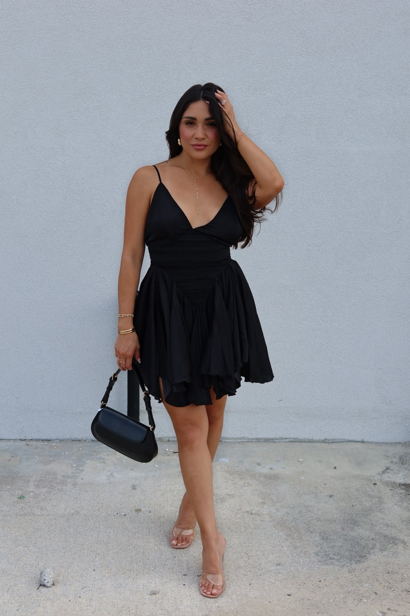 ruffle layered mini dress ELLA RUFFLE LAYERED FLARE MINI DRESS – Monarch Boutique