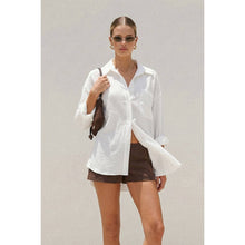 Load image into Gallery viewer, MIA OVERSIZED BUTTON UP TOP | WHITE