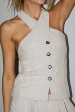 Load image into Gallery viewer, CHASIDY HALTER BUTTON UP TOP | OATMEAL