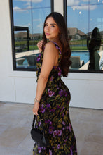 Load image into Gallery viewer, MIDNIGHT VIOLET ASYMMETRICAL RUFFLED DRESS