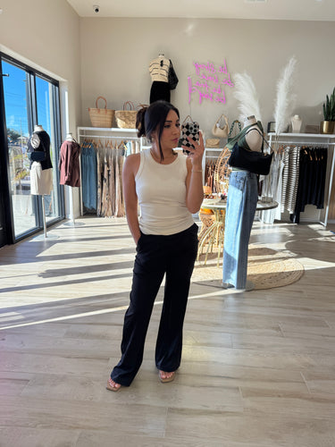 LILLIAN MICRO-RIBBED ATHLEISURE TANK TOP | NATURAL