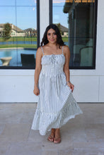 Load image into Gallery viewer, MARIS COASTAL STRIPED MAXI DRESS | CREAM &amp; GREY
