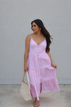 Load image into Gallery viewer, OLIVIA BUTTON DOWN TIERED MAXI DRESS | LT PINK