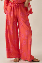 Load image into Gallery viewer, CAPRI FLORAL WIDE DRAWSTRING PANTS | RED ORANGE