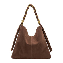 Load image into Gallery viewer, VENUS RECYCLED VEGAN SUEDE TOTE | CHOCOLATE