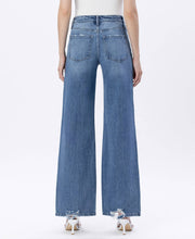 Load image into Gallery viewer, REAGAN HIGH RISE DISTRESSED WIDE LEG JEANS