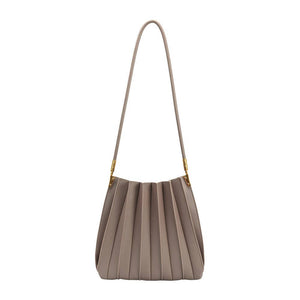 CARRIE PLEATED SHOULDER BAG | MUSHROOM