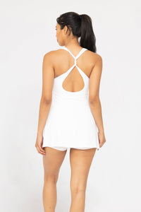 TAYLOR RACERBACK FIT & FLARE DRESS | WHITE