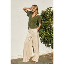 Load image into Gallery viewer, ADELINE LINEN BLEND WIDE LEG PANTS | IVORY