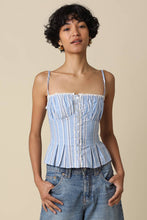 Load image into Gallery viewer, LUNA CORSET CAMI TOP | BLUE STRIPE