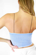 Load image into Gallery viewer, VINTAGE RIBBED CROP TOP | BLACK STRING STRAP