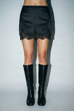 Load image into Gallery viewer, MOONLIT MINI LACE SKIRT | BLACK
