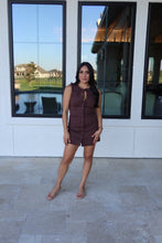 Load image into Gallery viewer, MAPLE BOW BUTTON DOWN DENIM DRESS