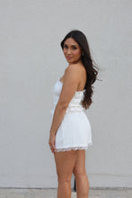Load image into Gallery viewer, MAE STRAPLESS LACE SHORT SET | WHITE