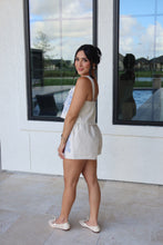 Load image into Gallery viewer, SICILY FLORALS EMBROIDED SHORT SET | BLUE &amp; BEIGE