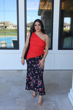Load image into Gallery viewer, CRUZ ONE SHOULDER RUCHED TOP | RED ROUGE