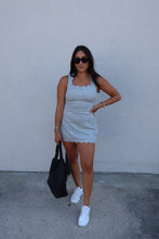 Load image into Gallery viewer, SHAY SCALLOPED MINI DRESS WITH SHORTS | HEATHER GREY