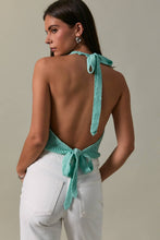 Load image into Gallery viewer, NERISSA HALTER SWEATER TOP | MINT
