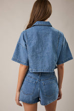 Load image into Gallery viewer, GWEN DENIM CROPPED TOP