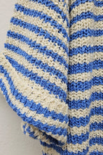 Load image into Gallery viewer, JENNA STRIPED SLOUCHY KNIT TOP | ECRU &amp; BLUE
