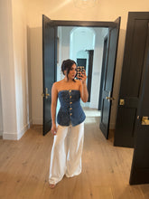 Load image into Gallery viewer, ADELINE LINEN BLEND WIDE LEG PANTS | IVORY