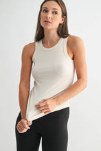 Load image into Gallery viewer, LILLIAN MICRO-RIBBED ATHLEISURE TANK TOP | NATURAL