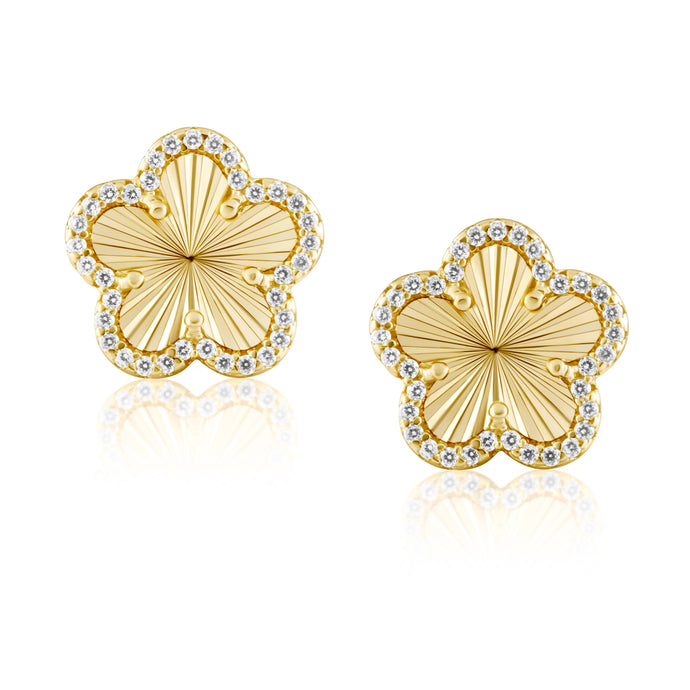 ADELINE PAVE CLOVER STUDS | SAHIRA