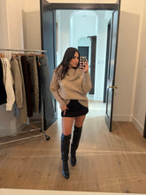 Load image into Gallery viewer, AURORA CABLE KNIT SWEATER TOP | TAUPE
