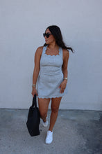 Load image into Gallery viewer, SHAY SCALLOPED MINI DRESS WITH SHORTS | HEATHER GREY
