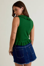 Load image into Gallery viewer, GABRIELA V-NECK RUFFLE DETAIL SWEATER TOP | GREEN