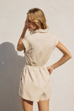 Load image into Gallery viewer, DIXIE LINEN CAP SLEEVE ROMPER | OATMEAL