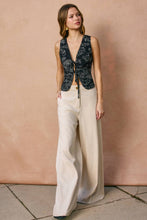 Load image into Gallery viewer, ADELINE LINEN BLEND WIDE LEG PANTS | IVORY