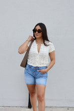 Load image into Gallery viewer, ANNIE POINTELLE CROCHET KNIT TOP | CREAM